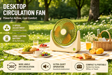 【Portable USB Mini Desk Fan, 3 Speed Adjustable, Ultra Quiet 36dB(A), 500mAh Rechargeable Battery, 1-3H Long Endurance, Lightweight 0.34kg Personal Cooling Fan for Home Office Travel Camping】