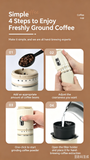 【Portable Electric Coffee Maker, All-in-One Grinder & Brewer with 7 External Adjustable Grind Settings, 1500mAh Rechargeable Battery, 304 Stainless Steel Cordless Drip Coffee Machine for Home Office Travel Camping】