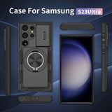 2-in-1 Magnetic Sliding Lens Case, Black for Samsung S23Ultra