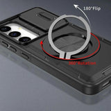 2-in-1 Magnetic Sliding Lens Case, Black for Samsung S24
