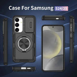 2-in-1 Magnetic Sliding Lens Case, Black for Samsung S24