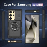 2-in-1 Magnetic Sliding Lens Case, Black for Samsung S24Ultra