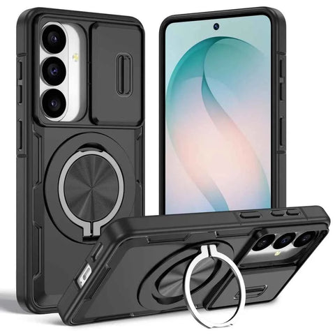 2-in-1 Magnetic Sliding Lens Case, Black for Samsung S26