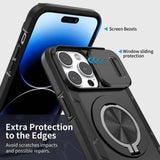 Red Warrior 2-in-1 Magnetic Sliding Lens Case black for iPhone 14 Pro