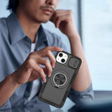 Red Warrior 2-in-1 Magnetic Sliding Lens Case black for iPhone 15