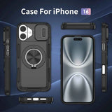 Red Warrior 2-in-1 Magnetic Sliding Lens Case black for iPhone 16