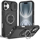 Red Warrior 2-in-1 Magnetic Sliding Lens Case black for iPhone 16 Plus