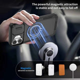 Red Warrior 2-in-1 Magnetic Sliding Lens Case black for iPhone 17