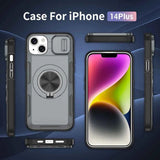 Red Warrior 2-in-1 Magnetic Sliding Lens Case grey for iPhone 14 Plus