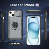 Red Warrior 2-in-1 Magnetic Sliding Lens Case grey for iPhone 15