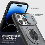 Red Warrior 2-in-1 Magnetic Sliding Lens Case grey for iPhone 15 Pro Max
