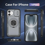 Red Warrior 2-in-1 Magnetic Sliding Lens Case grey for iPhone 16 Plus