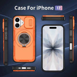 Red Warrior 2-in-1 Magnetic Sliding Lens Case Purple for iPhone 17