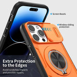 Red Warrior 2-in-1 Magnetic Sliding Lens Case orange for iPhone 14 Pro