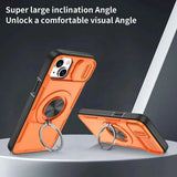 Red Warrior 2-in-1 Magnetic Sliding Lens Case orange for iPhone 15 Plus