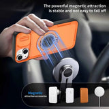 Red Warrior 2-in-1 Magnetic Sliding Lens Case orange for iPhone 15 Plus