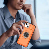 Red Warrior 2-in-1 Magnetic Sliding Lens Case orange for iPhone 15 Plus