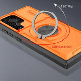 2-in-1 Magnetic Sliding Lens Case, Orange for Samsung S23Ultra