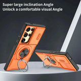 2-in-1 Magnetic Sliding Lens Case, Orange for Samsung S24Ultra