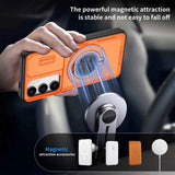 2-in-1 Magnetic Sliding Lens Case, Orange for Samsung S25