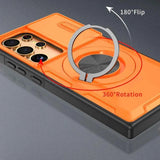 2-in-1 Magnetic Sliding Lens Case, Orange for Samsung S25Ultra