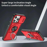 Red Warrior 2-in-1 Magnetic Sliding Lens Case Red for iPhone 14 Pro Max