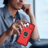 Red Warrior 2-in-1 Magnetic Sliding Lens Case Red for iPhone 15 Plus