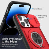 Red Warrior 2-in-1 Magnetic Sliding Lens Case Red for iPhone 15 Pro