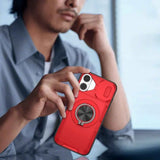 Red Warrior 2-in-1 Magnetic Sliding Lens Case Red for iPhone 17