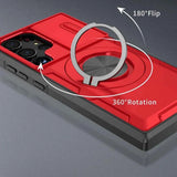 2-in-1 Magnetic Sliding Lens Case, Red for Samsung S23Ultra