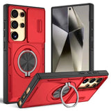 2-in-1 Magnetic Sliding Lens Case, Red for Samsung S25Ultra