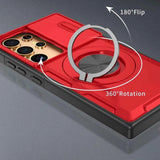 2-in-1 Magnetic Sliding Lens Case, Red for Samsung S25Ultra