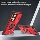 2-in-1 Magnetic Sliding Lens Case, Red for Samsung S25Ultra