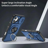Red Warrior 2-in-1 Magnetic Sliding Lens Case blue for iPhone 16 Plus