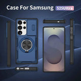 2-in-1 Magnetic Sliding Lens Case, Blue for  Samsung S25Ultra