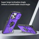 Red Warrior 2-in-1 Magnetic Sliding Lens Case Purple for iPhone 14 Pro Max