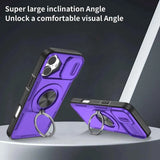 Red Warrior 2-in-1 Magnetic Sliding Lens Case Purple for iPhone 17