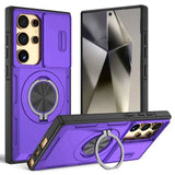 2-in-1 Magnetic Sliding Lens Case, Purple for Samsung S24Ultra