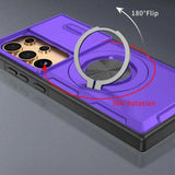 2-in-1 Magnetic Sliding Lens Case, Purple for Samsung S24Ultra