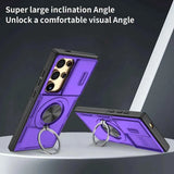 2-in-1 Magnetic Sliding Lens Case, Purple for Samsung S24Ultra
