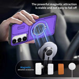 2-in-1 Magnetic Sliding Lens Case, Purple for Samsung S25