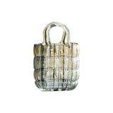 Glass Vase Transparent Hand Basket Living Room Flower Arrangement Creative Bag Fish Tank