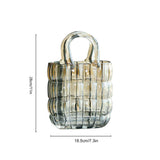 Glass Vase Transparent Hand Basket Living Room Flower Arrangement Creative Bag Fish Tank