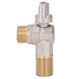 G1/2 Thread Brass Triangle Valve Large Flow Cold Hot Water Angle Stop Valve for Kitchen Bathroom Red