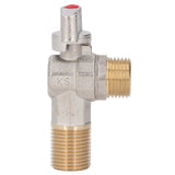 G1/2 Thread Brass Triangle Valve Large Flow Cold Hot Water Angle Stop Valve for Kitchen Bathroom Red