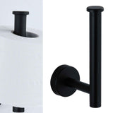 Paper Towel Holder Stainless Steel Black Matte Cylindrical Paper Towel Hanging Shelf for Home