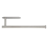 Paper Towel Holder 304 Stainless Steel Space Saving Decorative Practical Waterproof Hanging Paper Towels Rolls Holder for Home Quadrate Bottom Long Silvery
