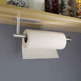 Paper Towel Holder 304 Stainless Steel Space Saving Decorative Practical Waterproof Hanging Paper Towels Rolls Holder for Home Quadrate Bottom Long Silvery