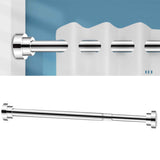 Adjustable Closet Rod Stainless Steel Punch Free Retractable Clothes Drying Rod for Bathroom Bedroom Closet 22 Tubes 40‑55cm