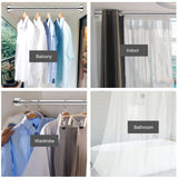 Adjustable Closet Rod Stainless Steel Punch Free Retractable Clothes Drying Rod for Bathroom Bedroom Closet 22 Tubes 40‑55cm